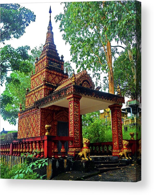 Sihanoukville Acrylic Print featuring the photograph Wat Krom Temple 1 by Ron Kandt