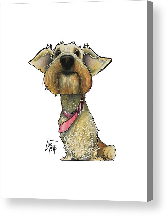 Pet Portrait Acrylic Print featuring the drawing Yenny 3537 by John LaFree