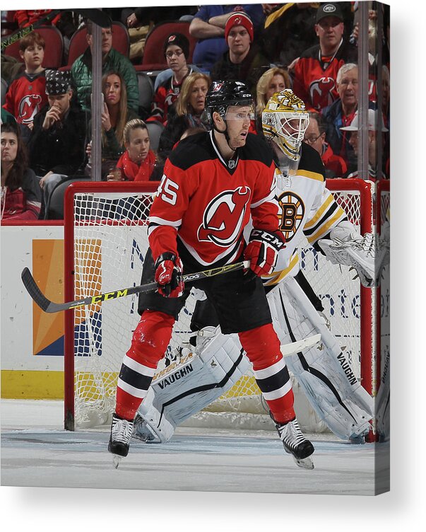 National Hockey League Acrylic Print featuring the photograph Boston Bruins V New Jersey Devils #1 by Bruce Bennett