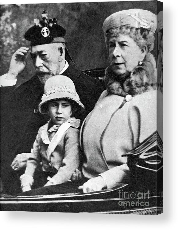Child Acrylic Print featuring the drawing King George V And Queen Mary #1 by Print Collector