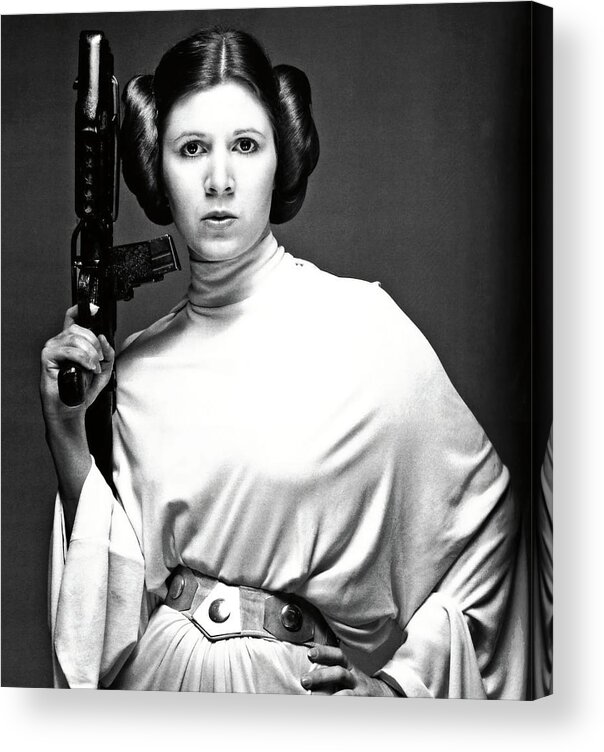 Carrie Fisher Acrylic Print featuring the photograph CARRIE FISHER in STAR WARS EPISODE IV-A NEW HOPE -1977-. #2 by Album