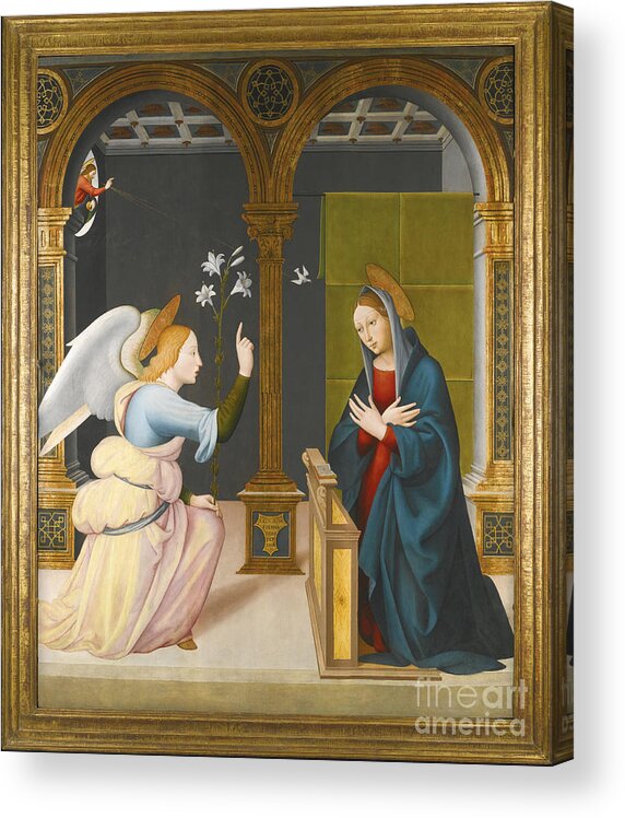 Annunciation Acrylic Print featuring the drawing The Annunciation #7 by Heritage Images