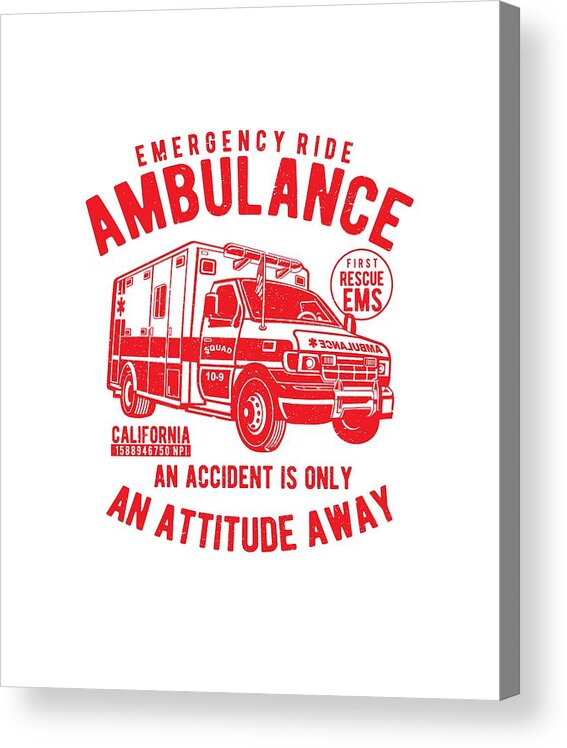 Ambulance Acrylic Print featuring the digital art Ambulance by Long Shot