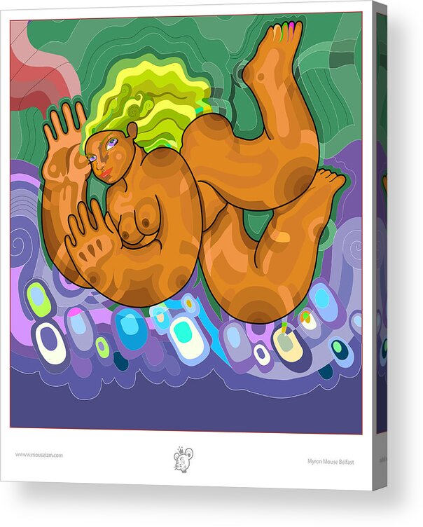 Drawings Acrylic Print featuring the digital art Arrivel by Myron Belfast