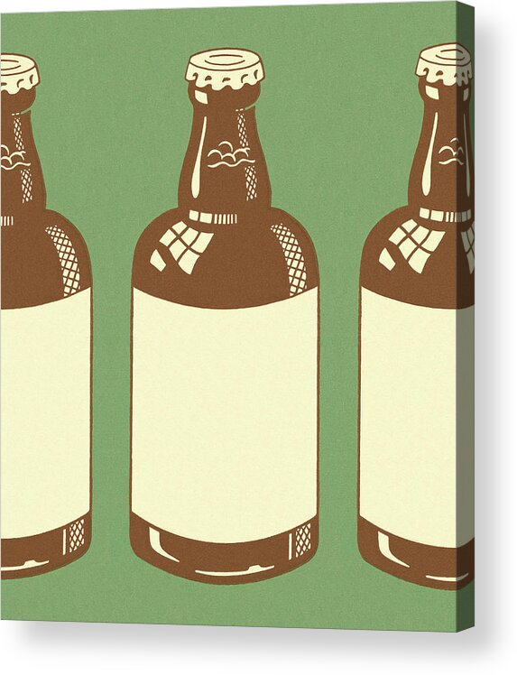 Alcohol Acrylic Print featuring the drawing Bottles of Beer by CSA Images