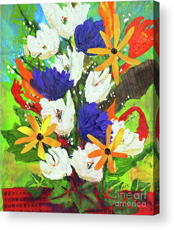 Still Life Acrylic Print featuring the painting Bouquet by Sharon Williams Eng