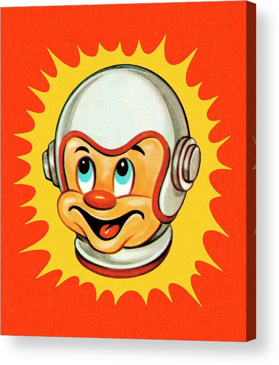 Astronaut Acrylic Print featuring the drawing Cartoon Astronaut Character by CSA Images