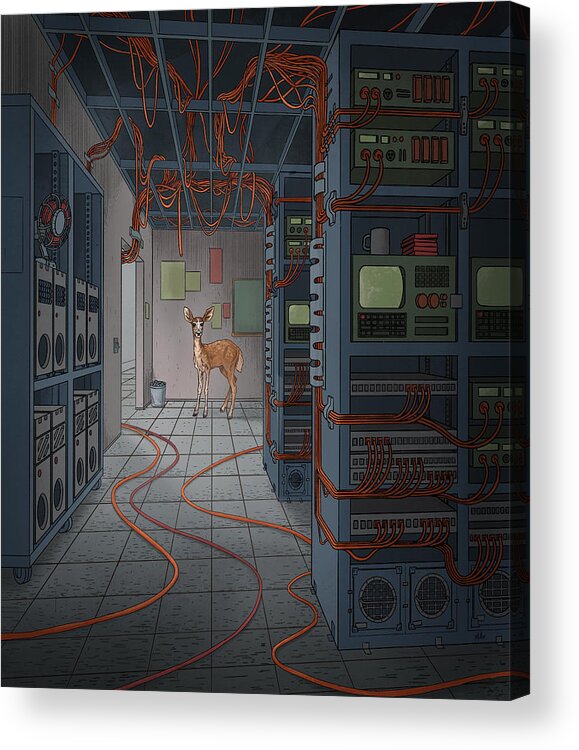  Acrylic Print featuring the digital art Data _ Center by EvanArt - Evan Miller