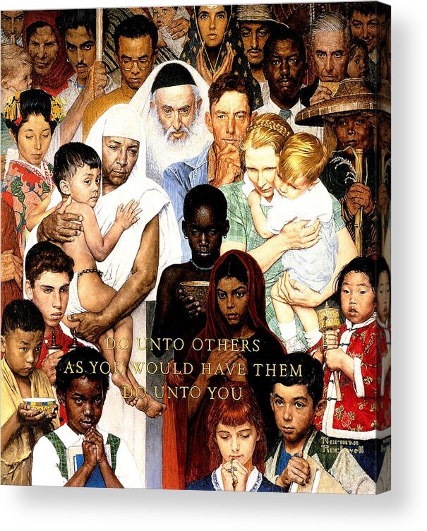 Faith Acrylic Print featuring the painting Do Unto Others by Norman Rockwell