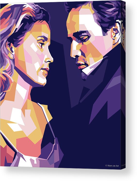 Eva Marie Saint Acrylic Print featuring the digital art Eva Marie Saint and Marlon Brando by Movie World Posters