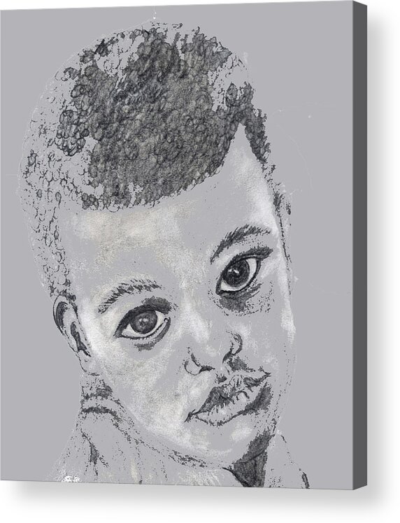 Child Acrylic Print featuring the drawing Eyes by Toni Willey