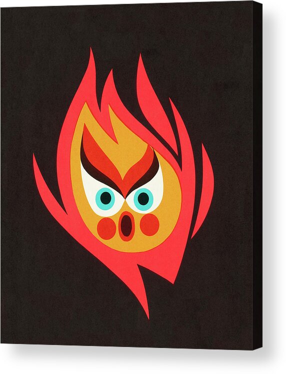 Anger Acrylic Print featuring the drawing Flame Face by CSA Images