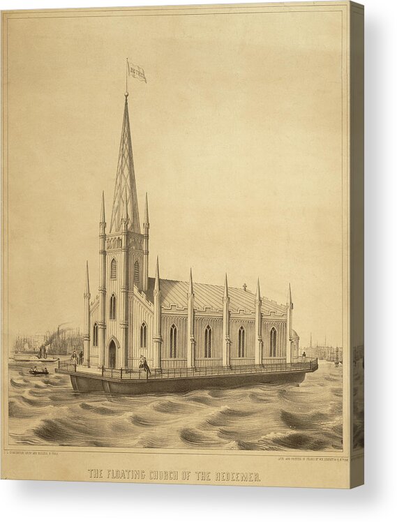 Church Acrylic Print featuring the mixed media Floating Church of The Redeemer by Dennington