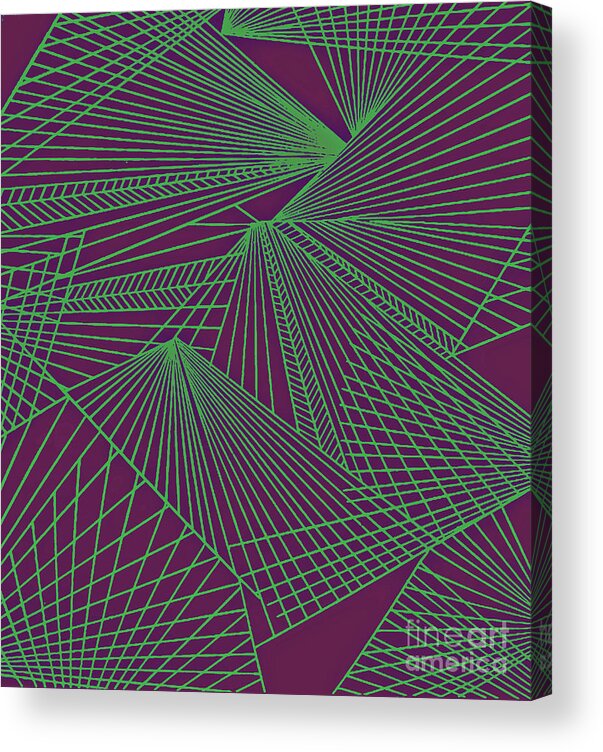Geometric Patterns Acrylic Print featuring the painting Geometric pattern 3-colour-9 by Katerina Stamatelos