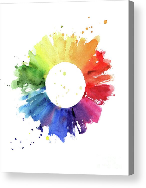 Art Acrylic Print featuring the digital art Handmade Color Wheel by Azurhino
