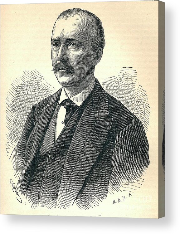 Engraving Acrylic Print featuring the drawing Heinrich Schliemann, 1822-1890, German by Print Collector