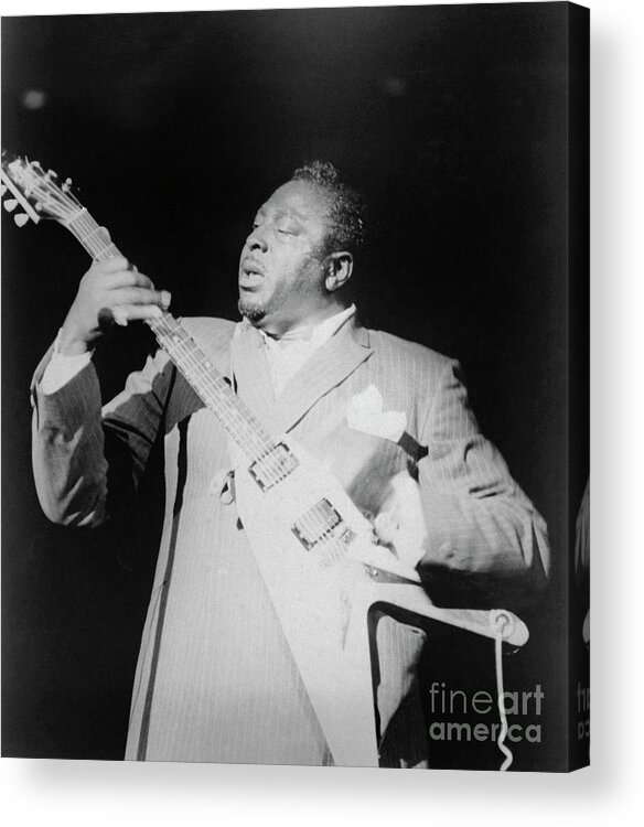 People Acrylic Print featuring the photograph Jazz Musician Albert King Playing by Bettmann