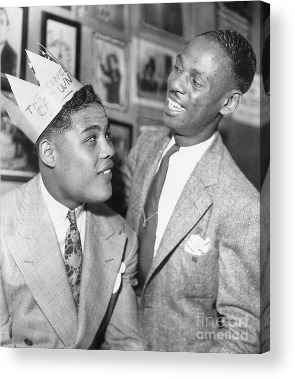 Crown Acrylic Print featuring the photograph Jazz Musician Earl Hines Crowning Boxer by Bettmann