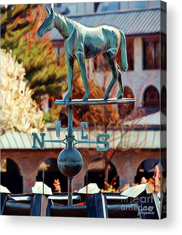 Keeneland Acrylic Print featuring the digital art Keeneland Weather Vane 2 by CAC Graphics