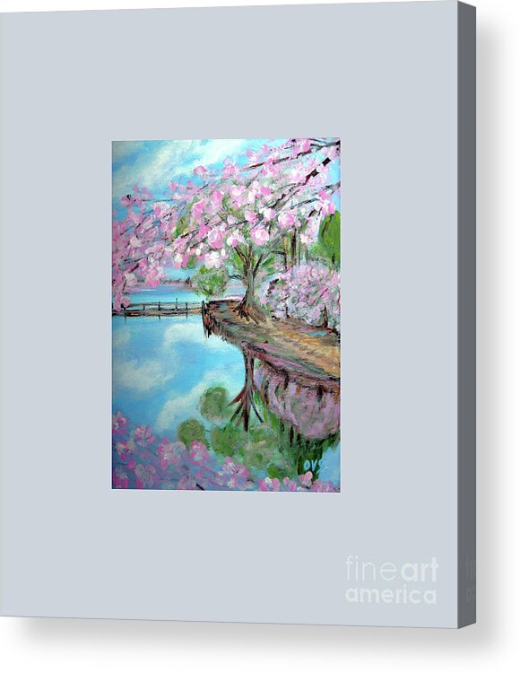 Original Art Sale Acrylic Print featuring the painting Original Painting. Joy of Spring. by Oksana Semenchenko