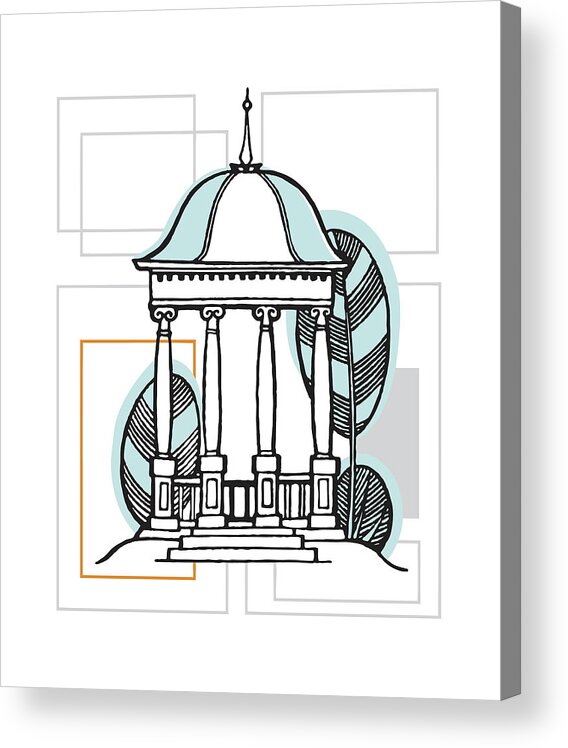 Architecture Acrylic Print featuring the drawing Outdoor Gazebo by CSA Images