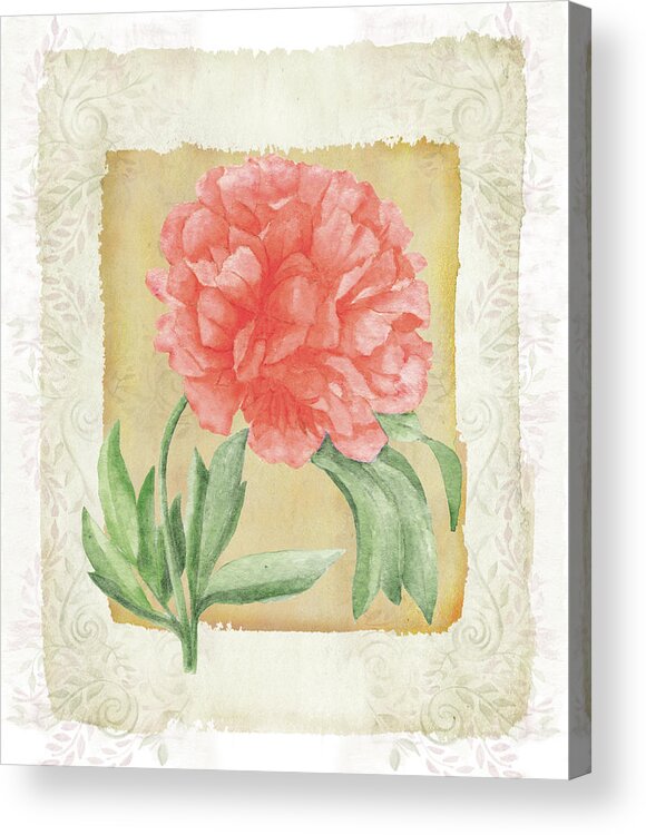 Peonies Acrylic Print featuring the painting Peonies 1 by Maria Trad