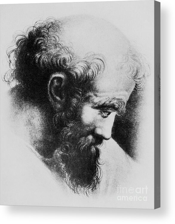 People Acrylic Print featuring the photograph Portrait Of Pythagoras by Bettmann