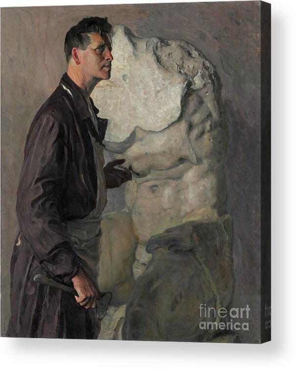 Oil Painting Acrylic Print featuring the drawing Portrait Of The Sculptor Ivan by Heritage Images
