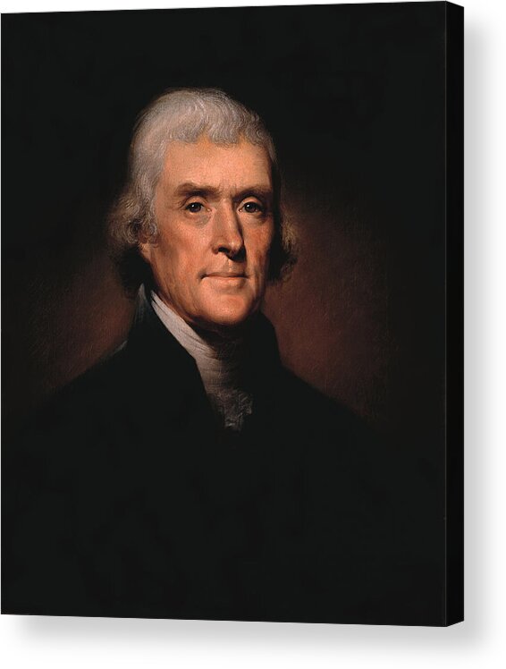 Thomas Jefferson Acrylic Print featuring the painting President Thomas Jefferson by War Is Hell Store
