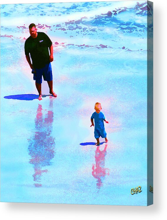 Beach Acrylic Print featuring the painting Reflections In The Sand by CHAZ Daugherty