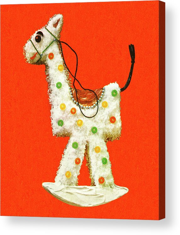Animal Acrylic Print featuring the drawing Rocking Horse Decorated Cake by CSA Images