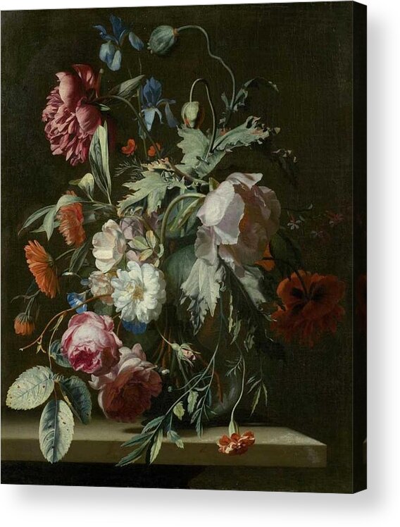 Flower Acrylic Print featuring the painting Simon Pietersz Verelst 1633-1721, Floral Still Life by Simon Pietersz Verelst