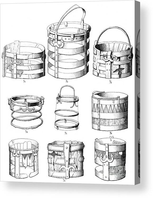 Engraving Acrylic Print featuring the drawing Situla Or Buckets, 1893. Artist by Print Collector