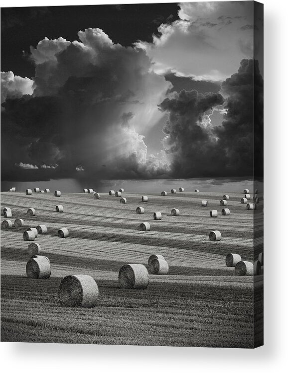 Hay Acrylic Print featuring the photograph Stormy Harvest by Antony Zaharias