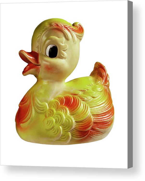 Animal Acrylic Print featuring the drawing Toy Rubber Duck by CSA Images