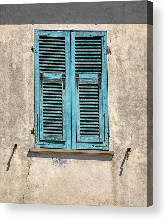 Cinque Terre Acrylic Print featuring the photograph Weathered Window of Cinque Terre by David Letts