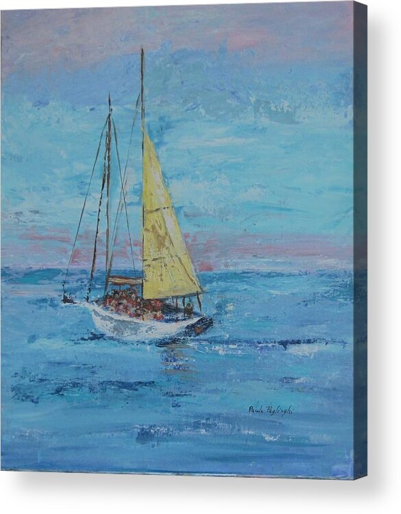 Painting Acrylic Print featuring the painting Yellow Sail by Paula Pagliughi