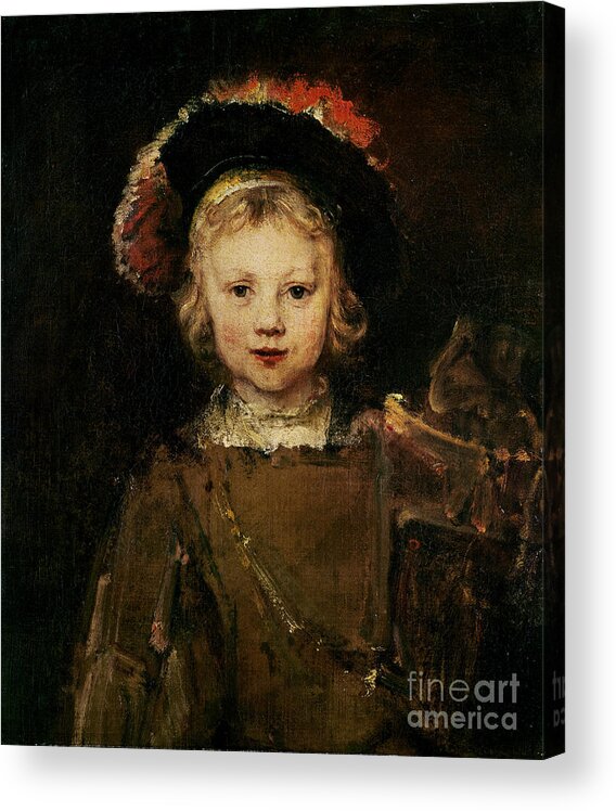 Rembrandt Acrylic Print featuring the painting Young Boy In Fancy Dress, C.1660 by Rembrandt by Rembrandt