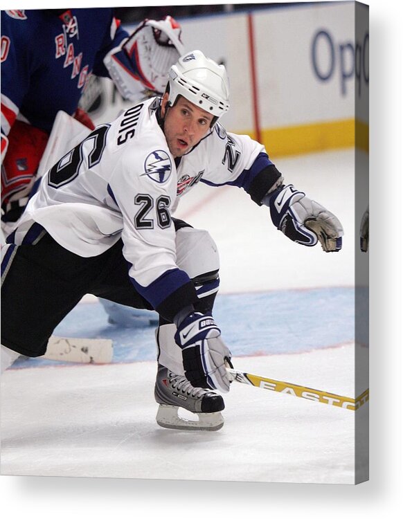 Martin St. Louis Acrylic Print featuring the photograph Tampa Bay Lightning v New York Rangers #17 by Bruce Bennett
