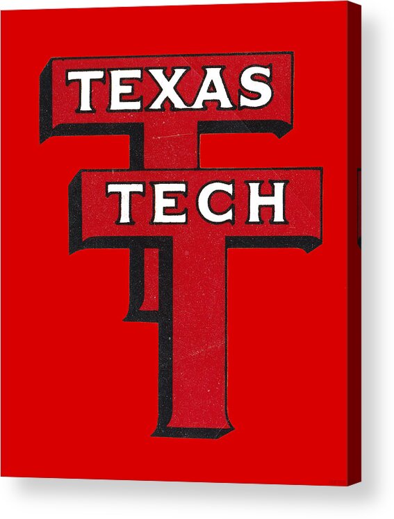 Texas Tech Acrylic Print featuring the mixed media 1948 Texas Tech by Row One Brand
