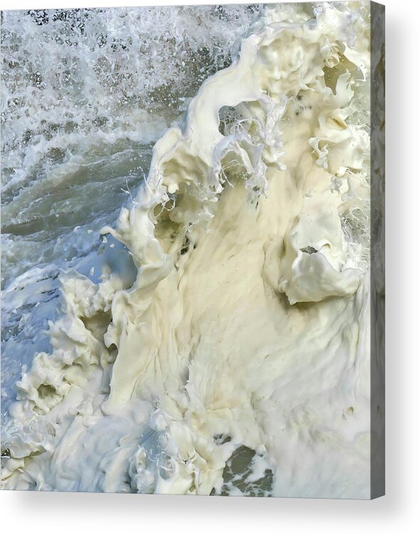 Florence Acrylic Print featuring the photograph Abstract details of ocean foam, by Steve Estvanik