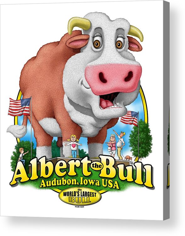 Albert The Bull Acrylic Print featuring the digital art Albert the Bull by Scott Ross