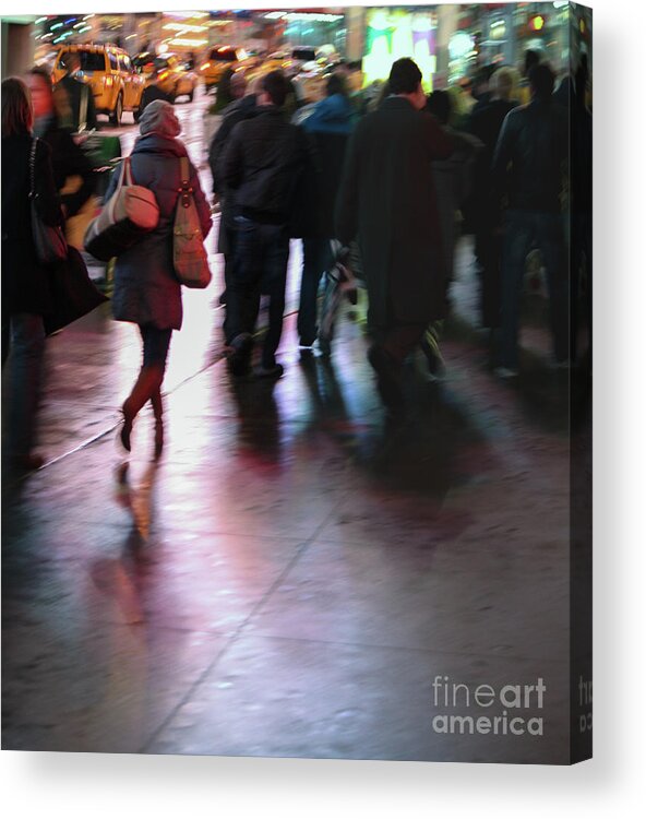 New York City Acrylic Print featuring the photograph Alone in New York by Wilko van de Kamp Fine Photo Art
