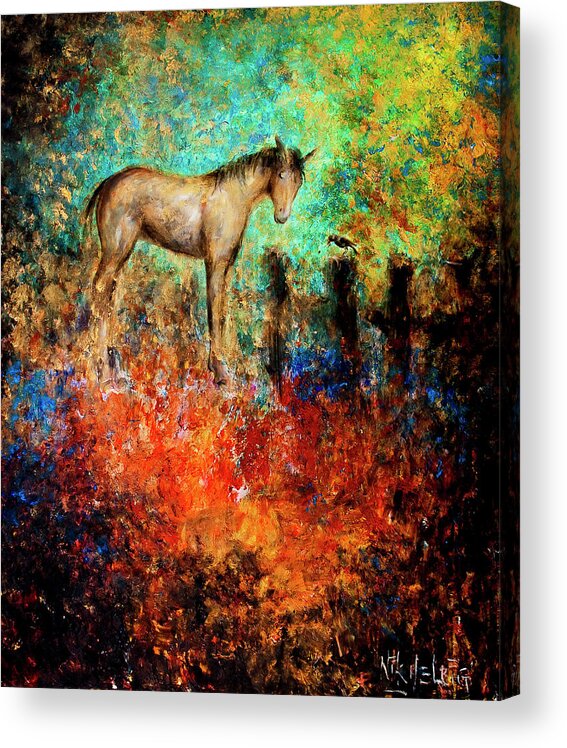 Horse Acrylic Print featuring the painting Amigos by Nik Helbig