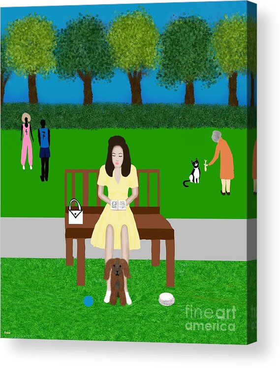 Park Acrylic Print featuring the digital art Another day in the park by Elaine Hayward