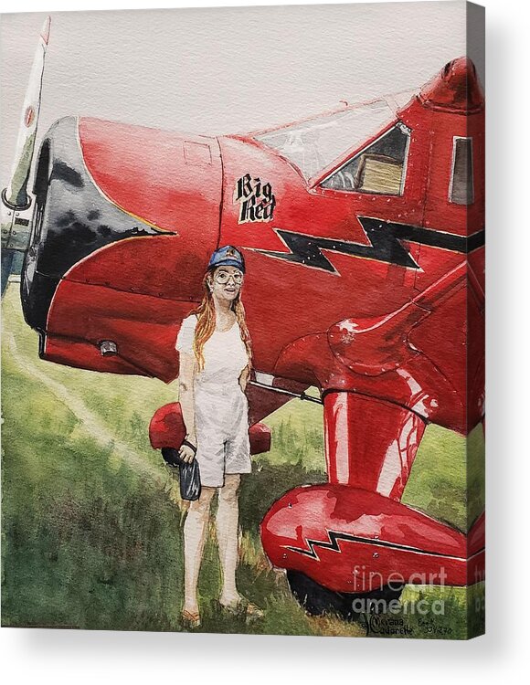 Redhead Acrylic Print featuring the painting Big Reds at the Airshow by Merana Cadorette