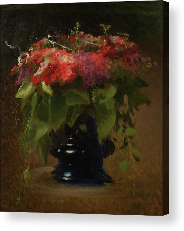 Ivan Kramskoy Acrylic Print featuring the painting Bouquet of Flowers by Ivan Kramskoy