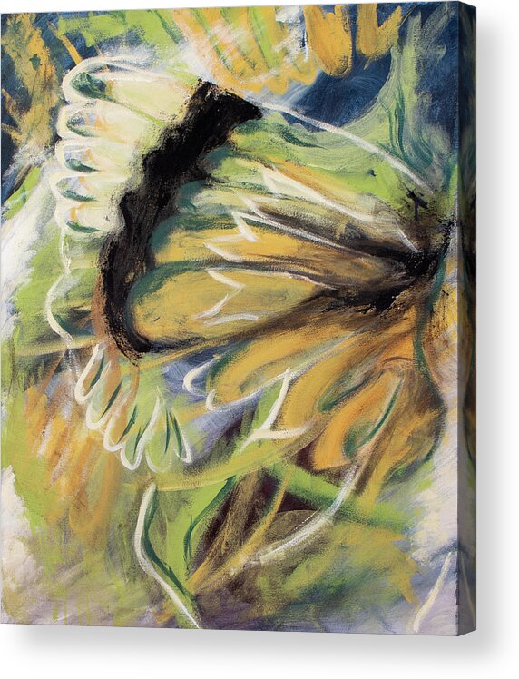 Butterfly Acrylic Print featuring the painting Butterfly Abstract by Pamela Schwartz
