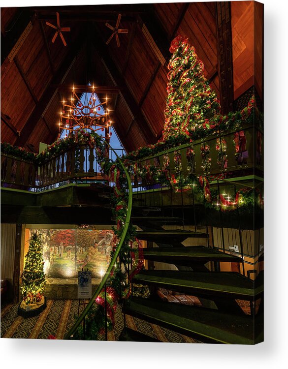 Christmas Lodge, Hueston Woods Acrylic Print by Arthur Oleary - Pixels