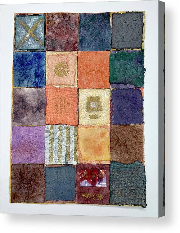 Collage Acrylic Print featuring the mixed media Color Squares by Lisa Tennant